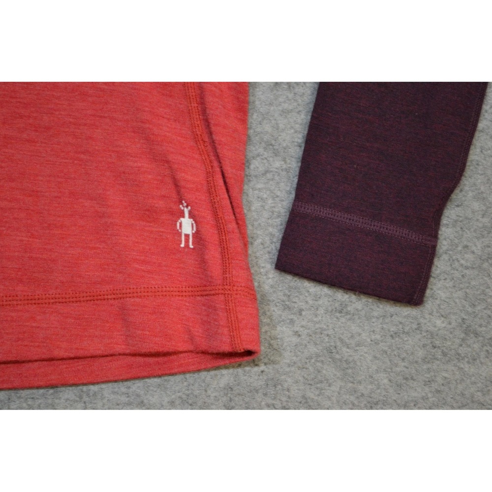 Smartwool Merino 250 Hoodie Womens M Red Purple 1/2 Zip Wool Thermal Layer Top - Picture 2 of 16